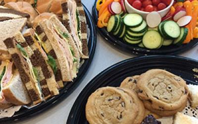 Cookies, a veggie platter and a sandwich platter from Futures Cafe.