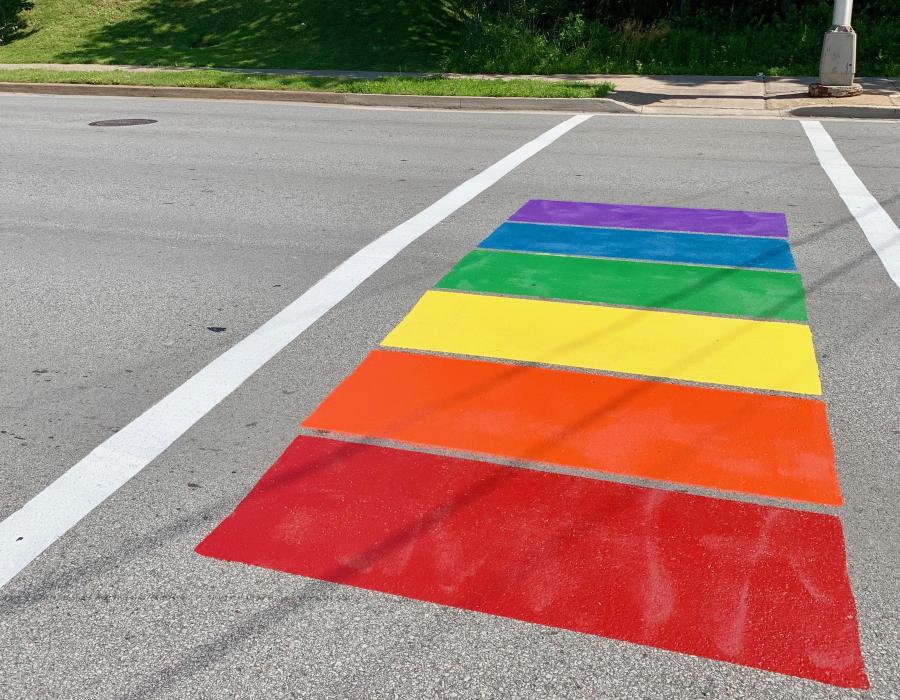 Pride Crosswalk on Sackville Drive